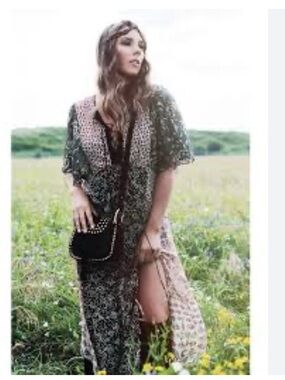 Boho patchwork fabric dress.